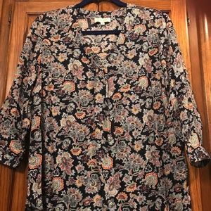 Floral  3/4 sleeve blouse